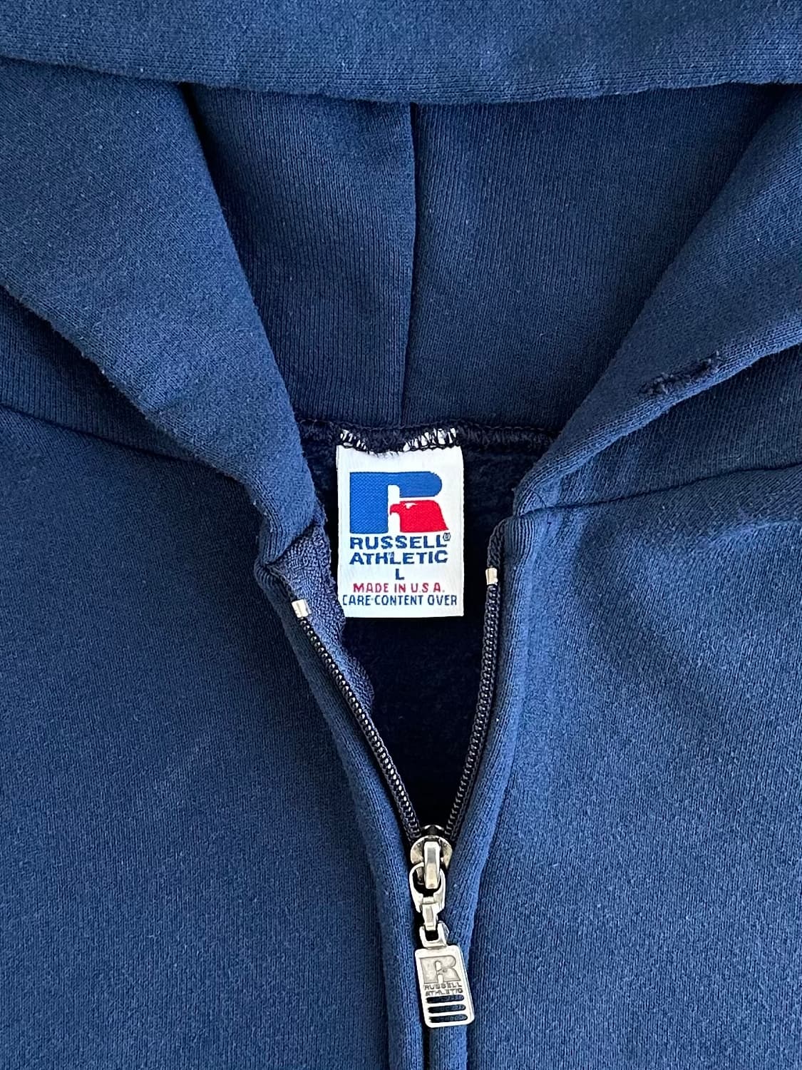 90s 빈티지 러셀 후드집업 네이비 L USA 상품이미지5
