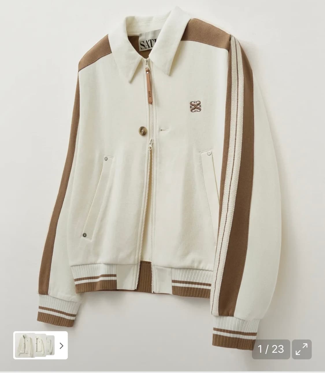 세터 로턴 칼라 트랙 집업 자켓 리조트 크림 상품이미지1