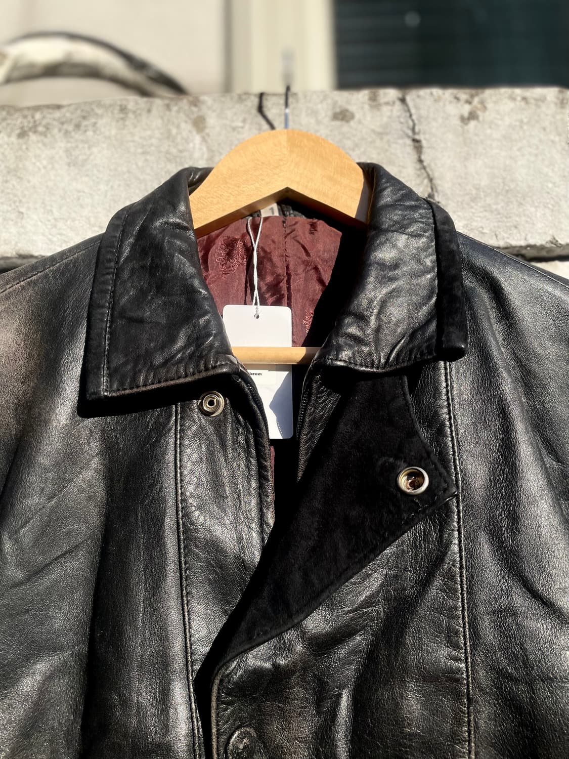 Vintage Lambskin Leather Jacket with Con 상품이미지3
