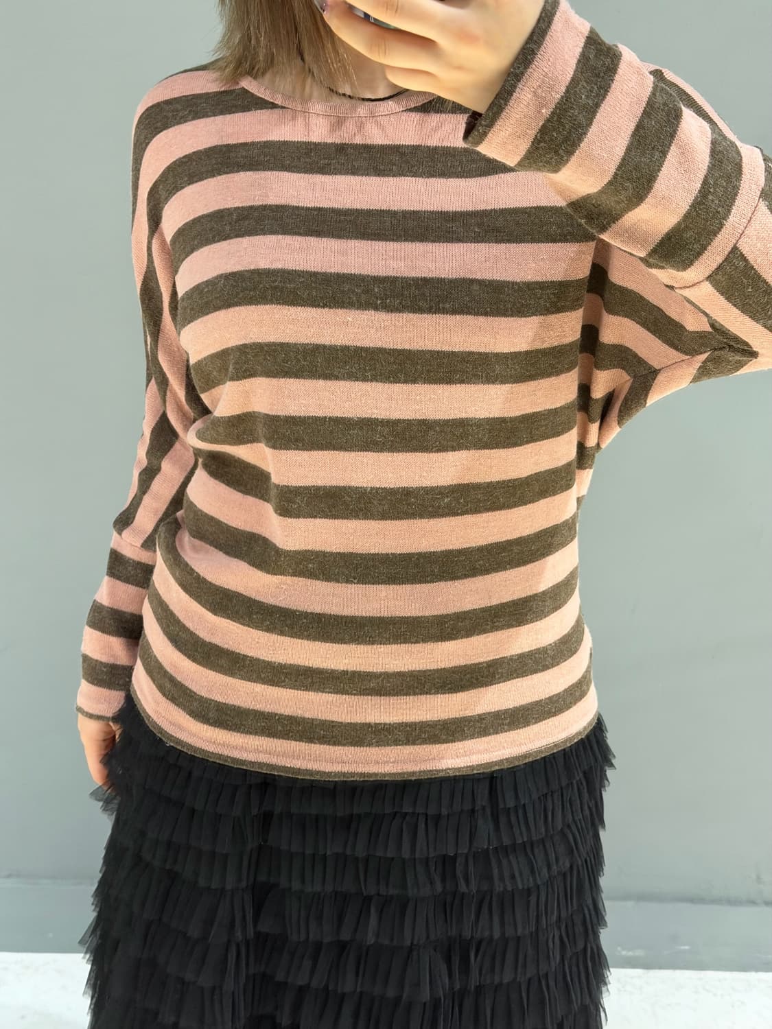 🍓 & 🍫 stripe pattern long sleeve 상품이미지4