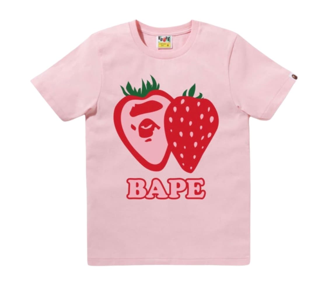 베이프 딸기 티셔츠 핑크 상품이미지1