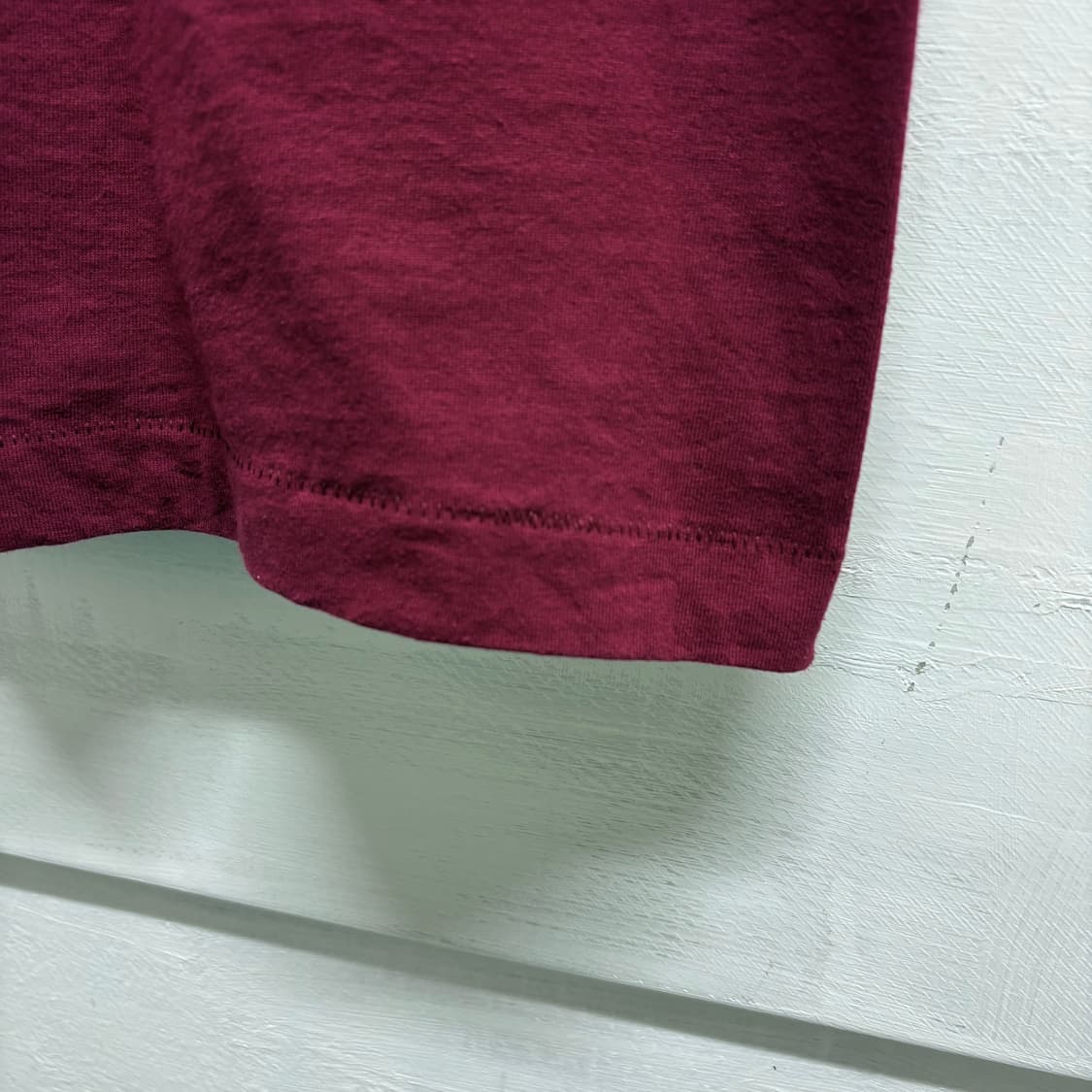 90's FRUIT OF THE LOOM USA 버건디 반팔티 S 상품이미지5