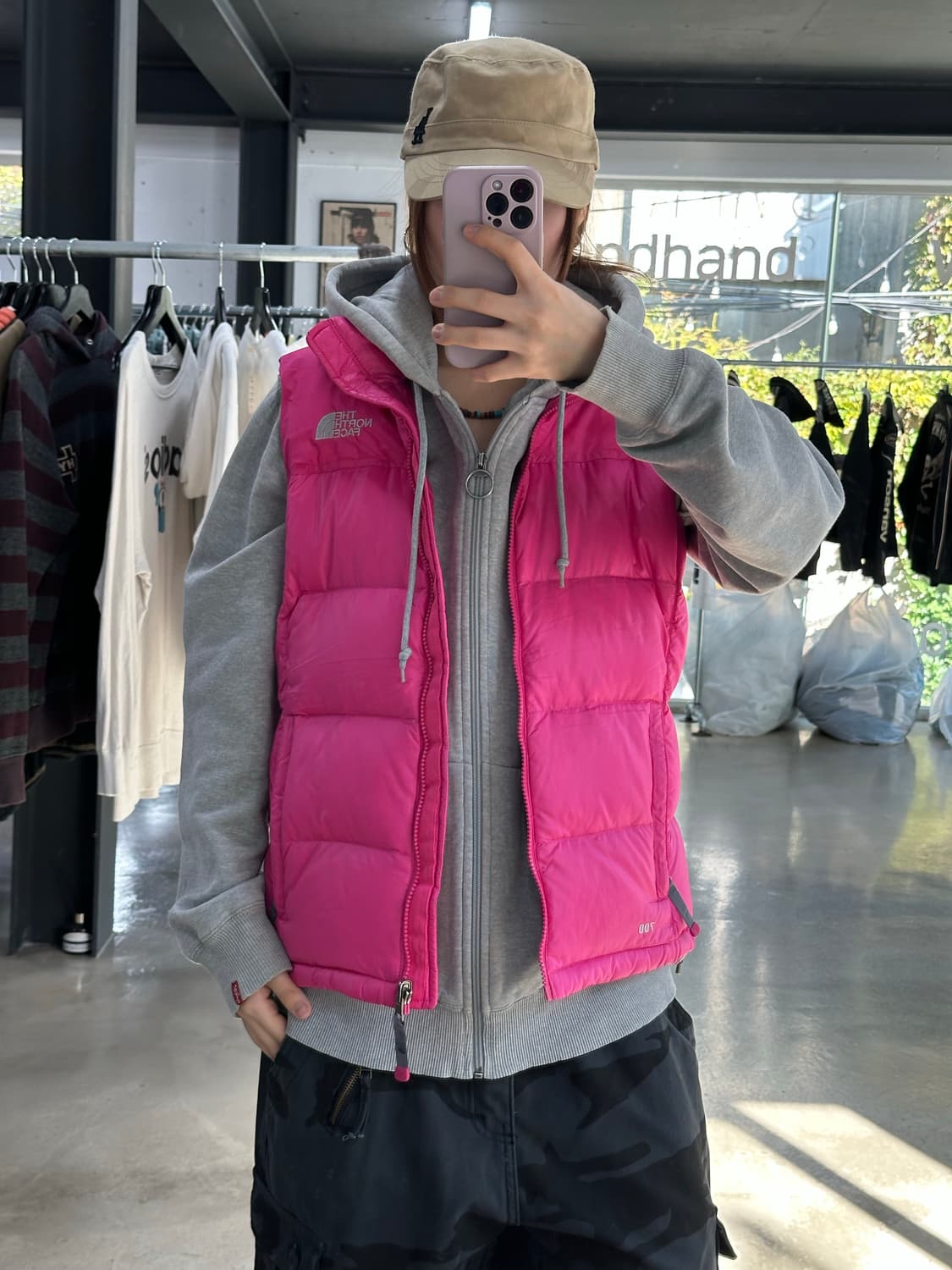 노스페이스 눕시700 패딩베스트 핑크 상품이미지4