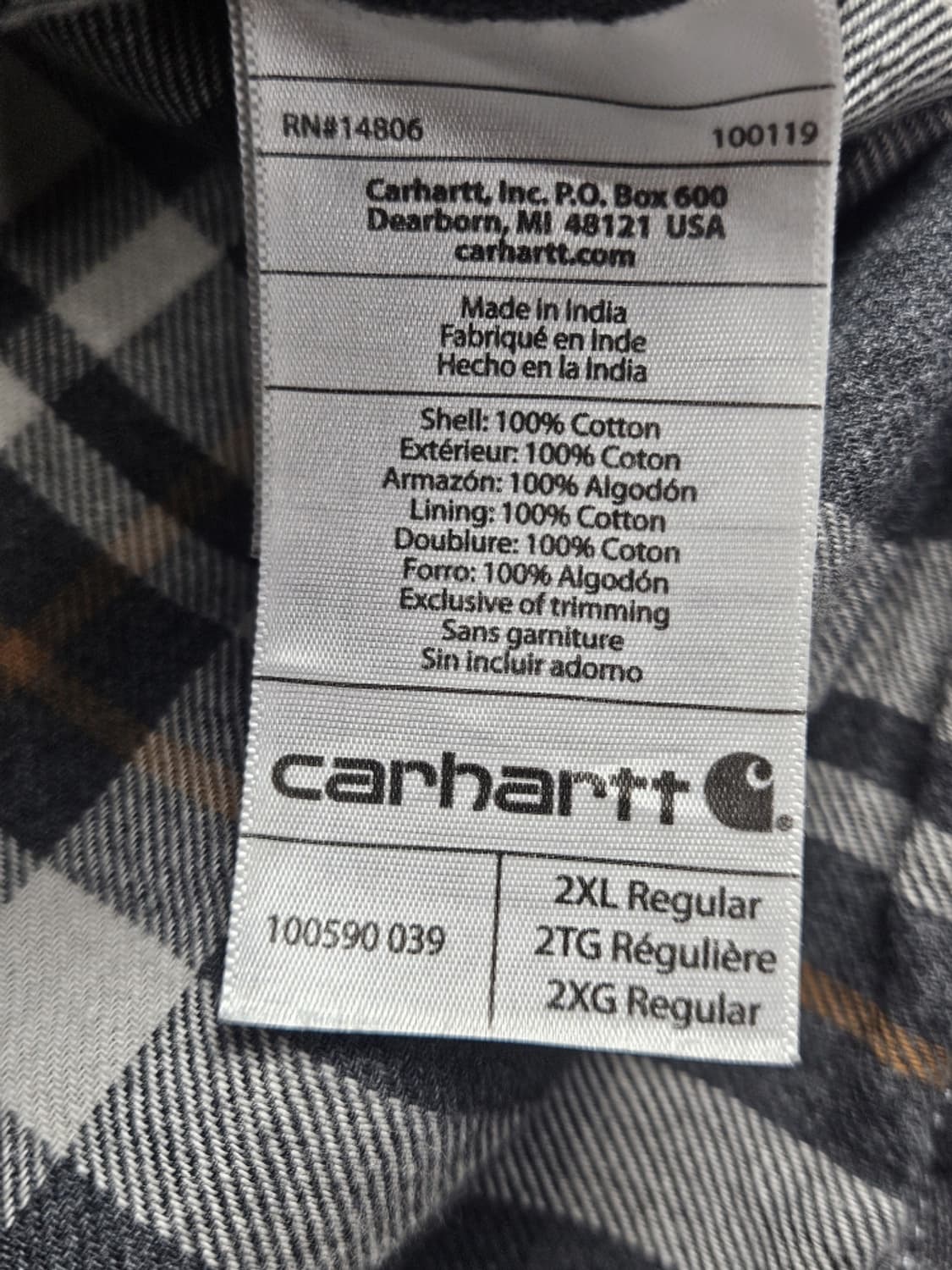 칼하트 캔버스 헤비 플란넬 워크 셔츠 자켓 ( 2XL ) / 10450 상품이미지9