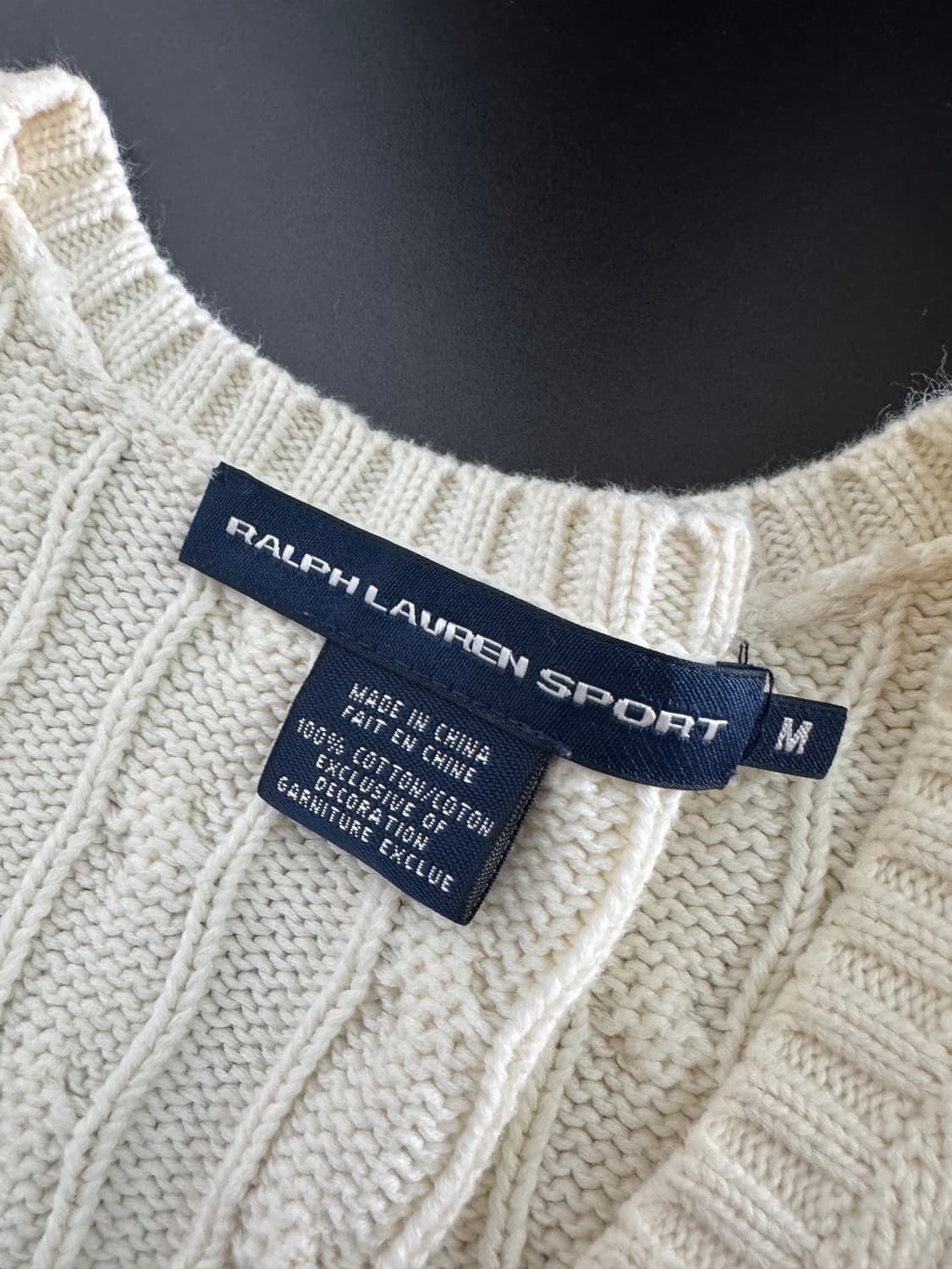 여성 폴로 랄프로렌 스포츠 케이블 브이넥 코튼 니트 상품이미지3