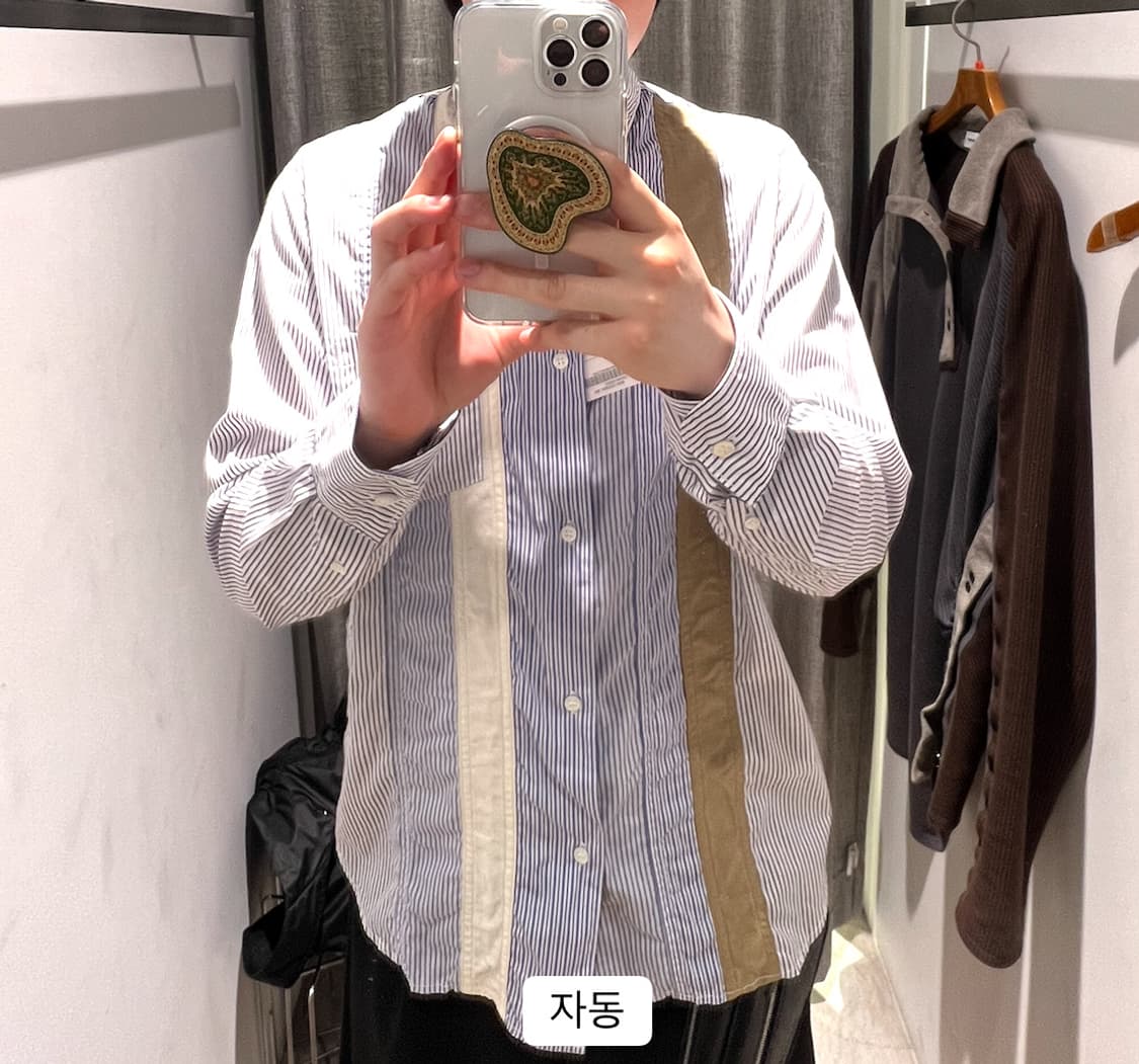 꼼데가르송 옴므 스트라이프 패턴 셔츠 L 상품이미지1