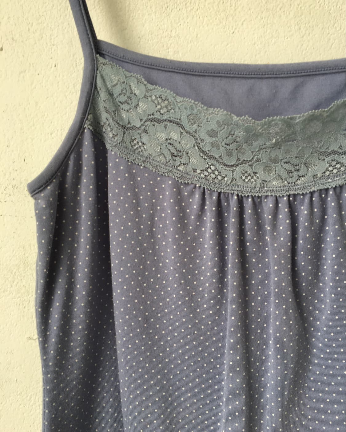Lace trimming dot pattern sleeveless 상품이미지5