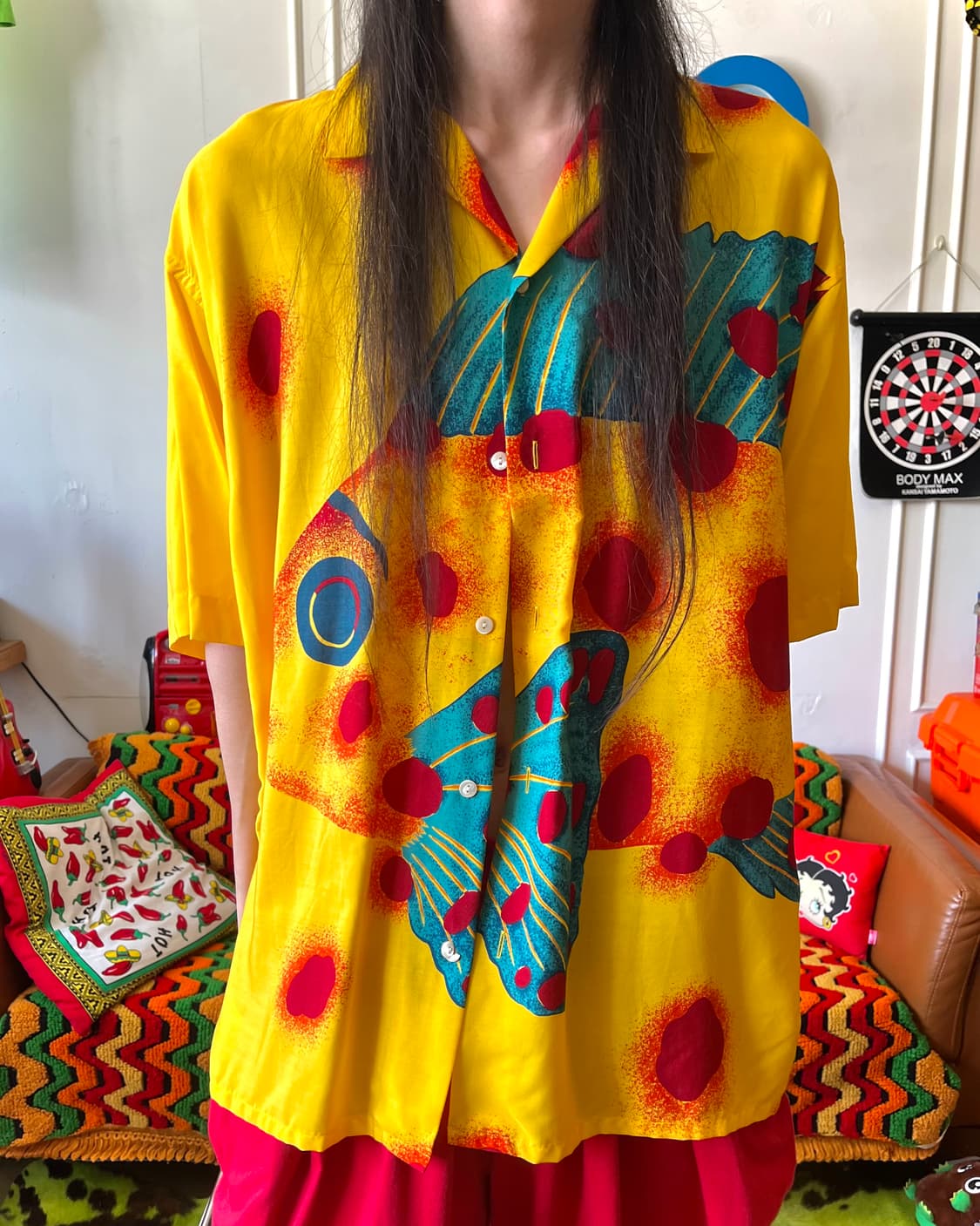 80-90s Old KENZO Tropical Art 1/2 Shirt 상품이미지2