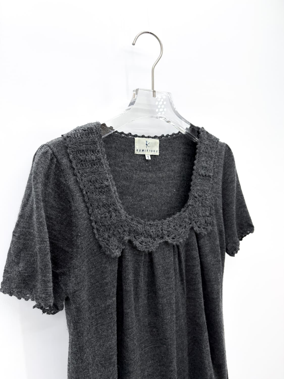 빈티지 레이스 반팔 레이어드 니트 상품이미지5