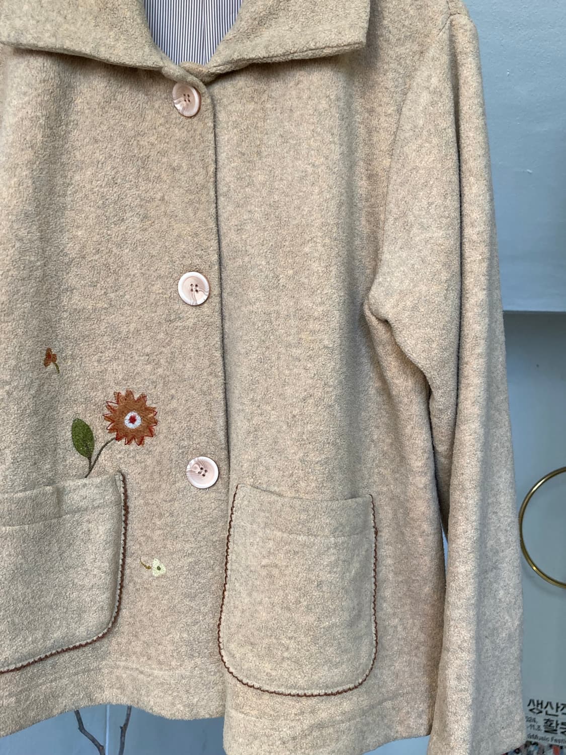 모리걸 자수 디테일 숏코트 상품이미지3