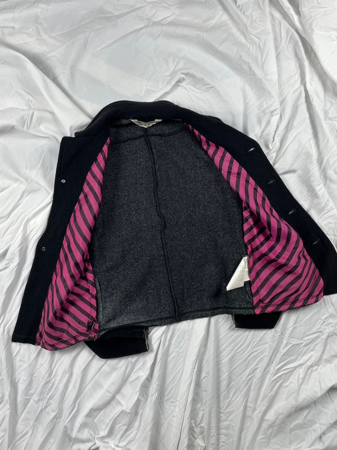 90s Comme des Garcons 축용울  소매 디스커팅 셔츠 자켓 상품이미지3