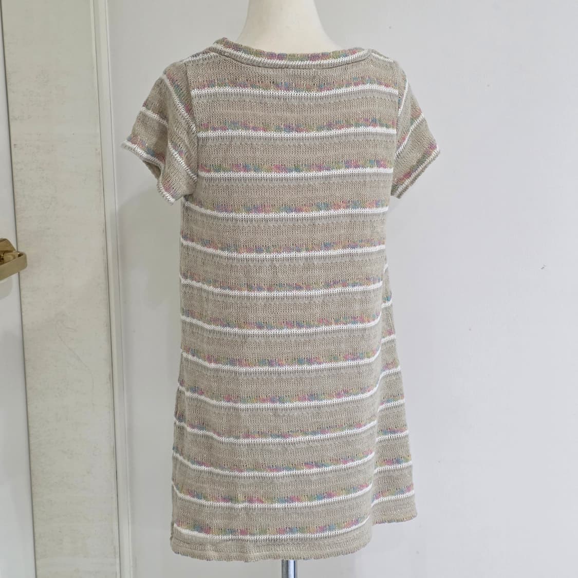 일본빈티지)레인보우 글리터 리본모리걸st 라떼히메갸루 니트짜임원피스 상품이미지2