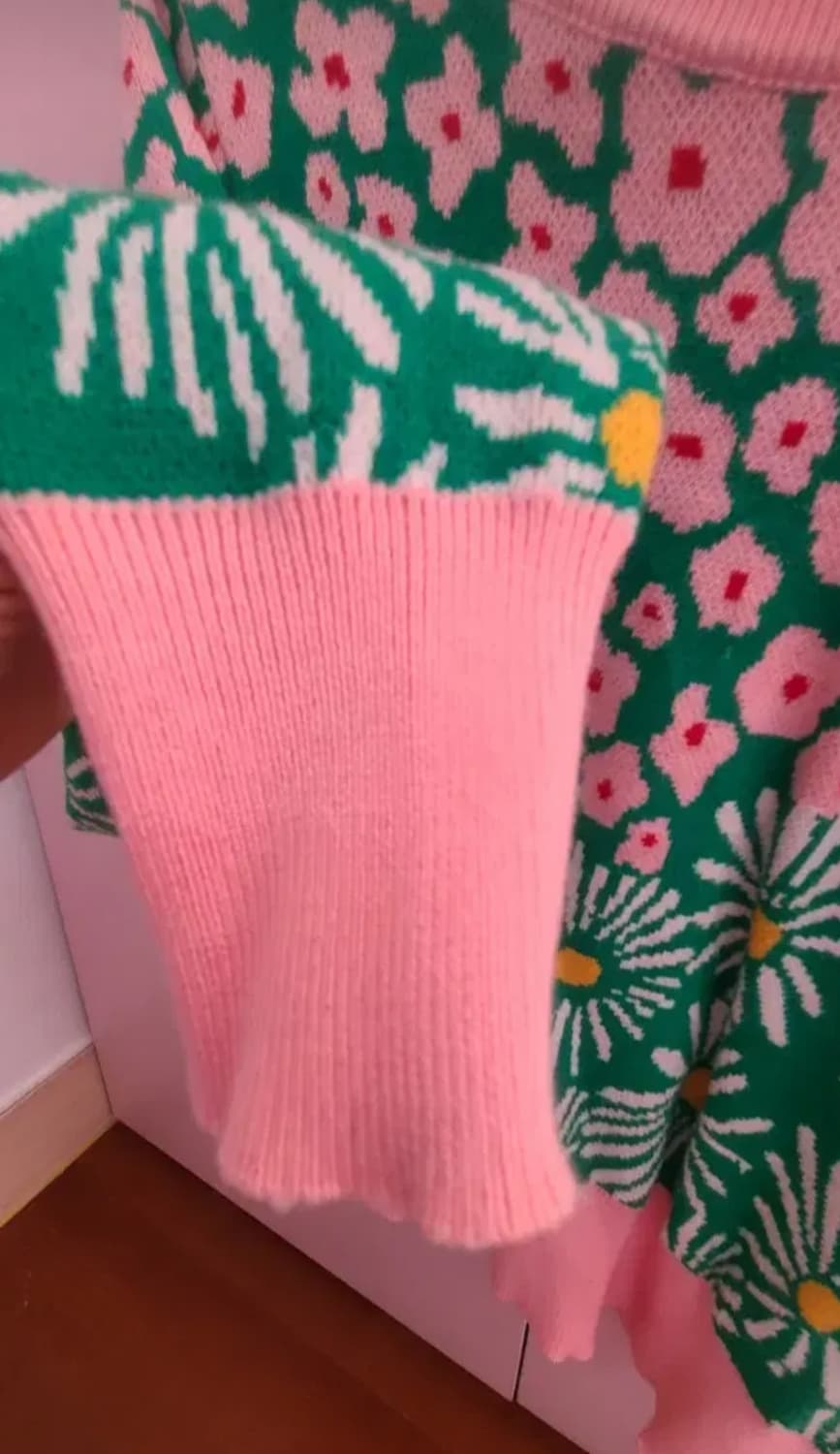 벚꽃 플라워 패턴 니트 상품이미지4