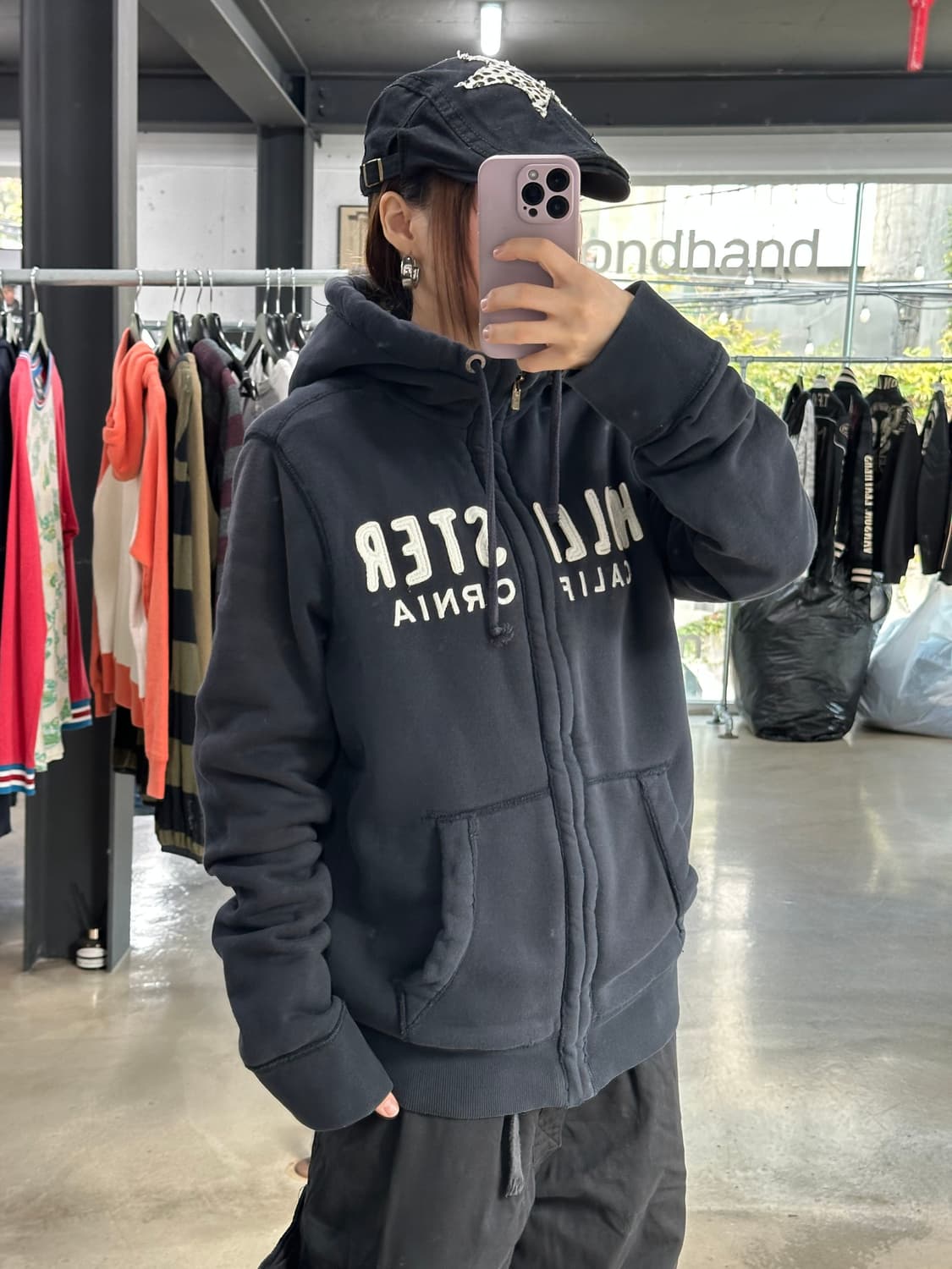 홀리스터 울프죠 양털 후드집업 상품이미지4