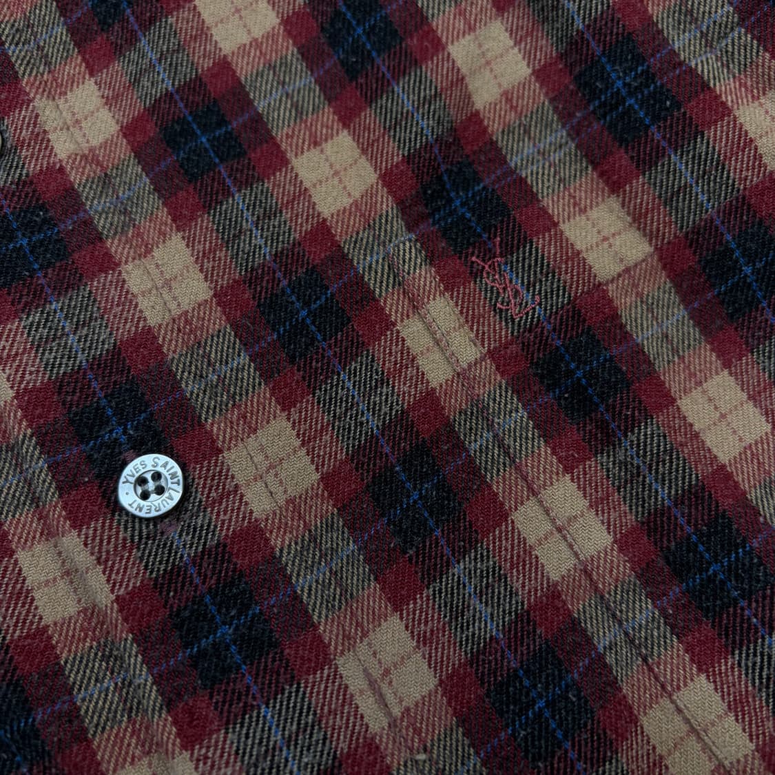 90s YSL 입생로랑 플란넬 체크 셔츠  상품이미지3