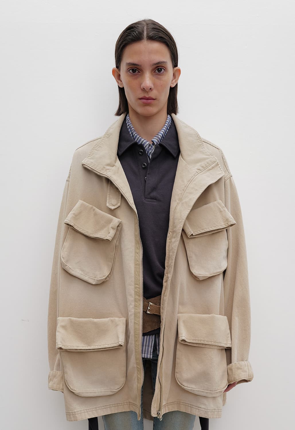 OPEN YY CARGO POCKET FIELD JACKET BEIGE 상품이미지1