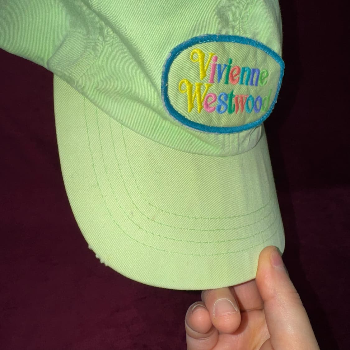 비비안웨스트우드 로고 패치 파스텔 캡 상품이미지4
