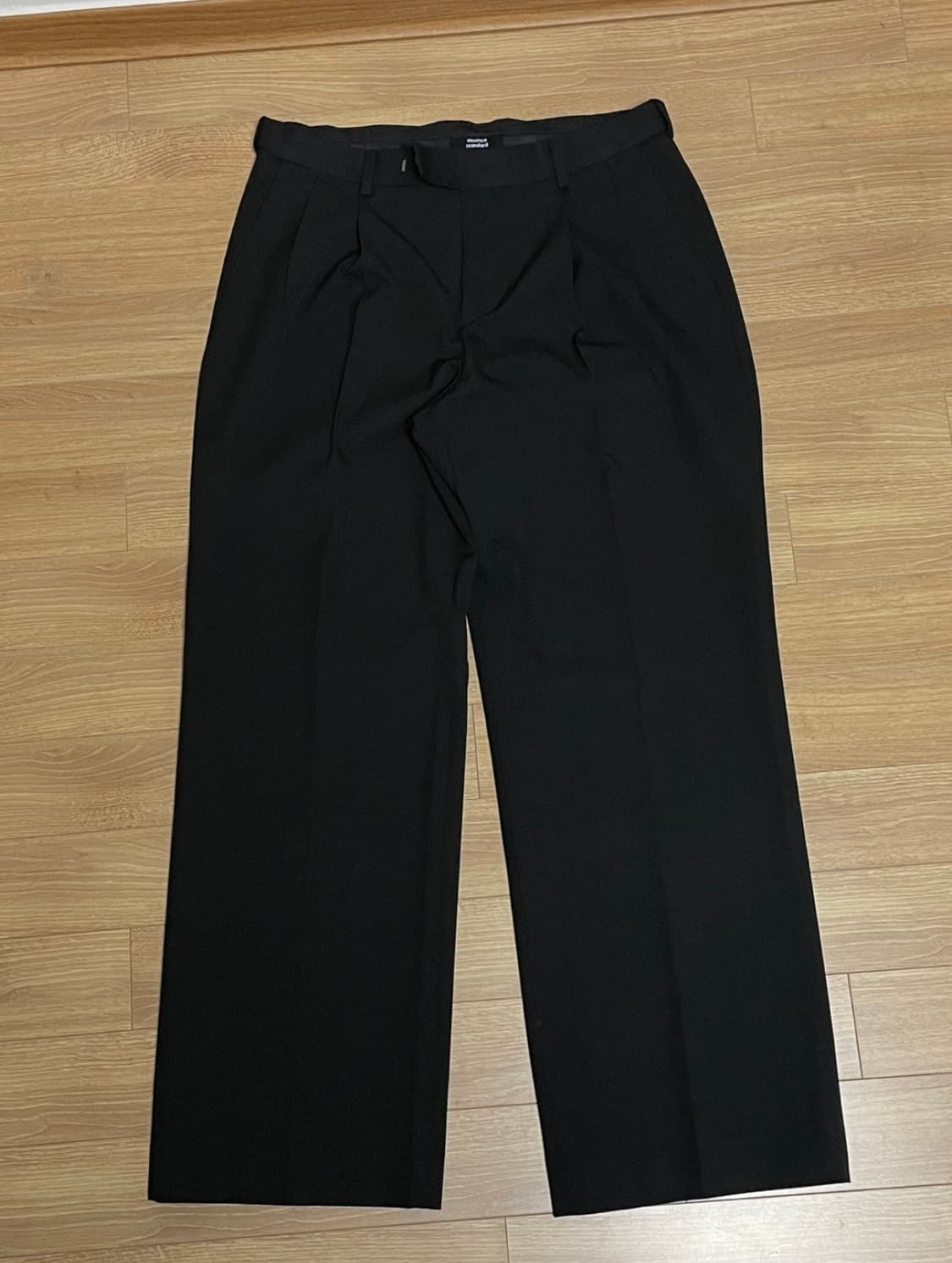 무신사 스탠다드 와이드 슬랙스 블랙 상품이미지2