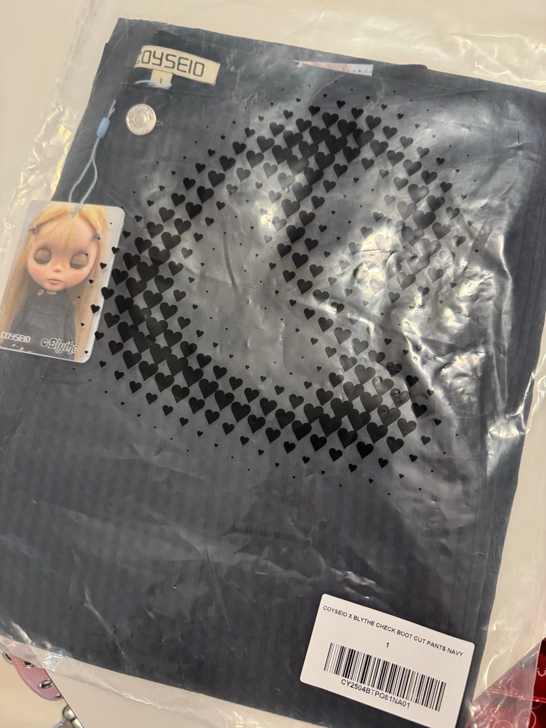 코이세이오 X 브라이스 체크 부츠 컷 팬츠 네이비 상품이미지3