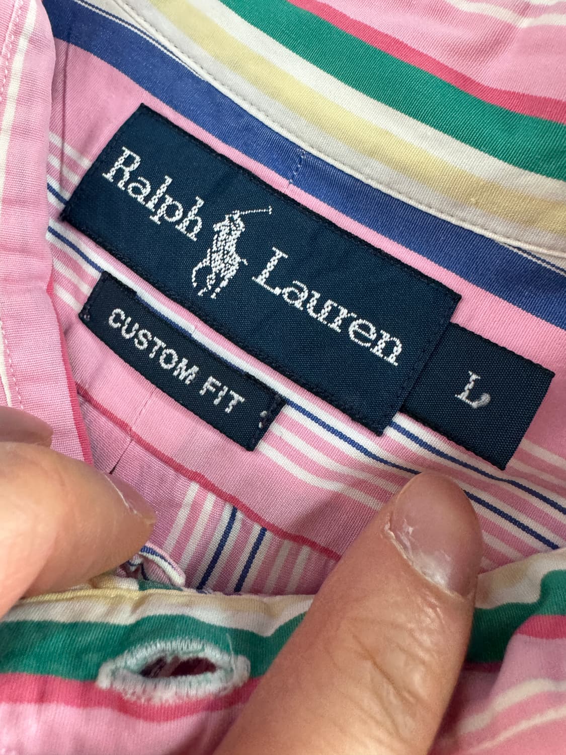 폴로 랄프로렌 커스텀 핏 스트라이프 셔츠 L 상품이미지3