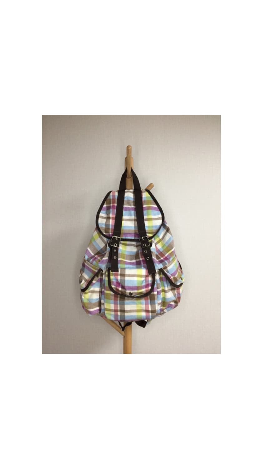 빈티지 모리걸 체크 백팩 상품이미지1