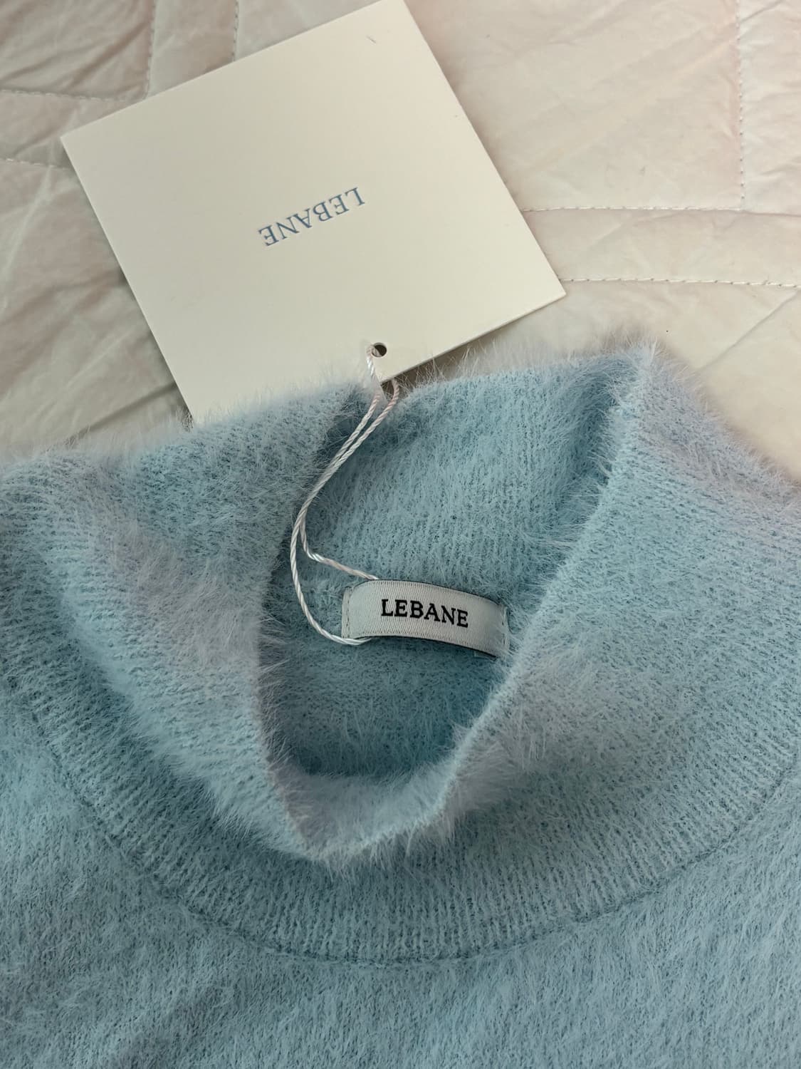 LEBANE 르베인 | 스카이블루 반팔 니트 상품이미지3