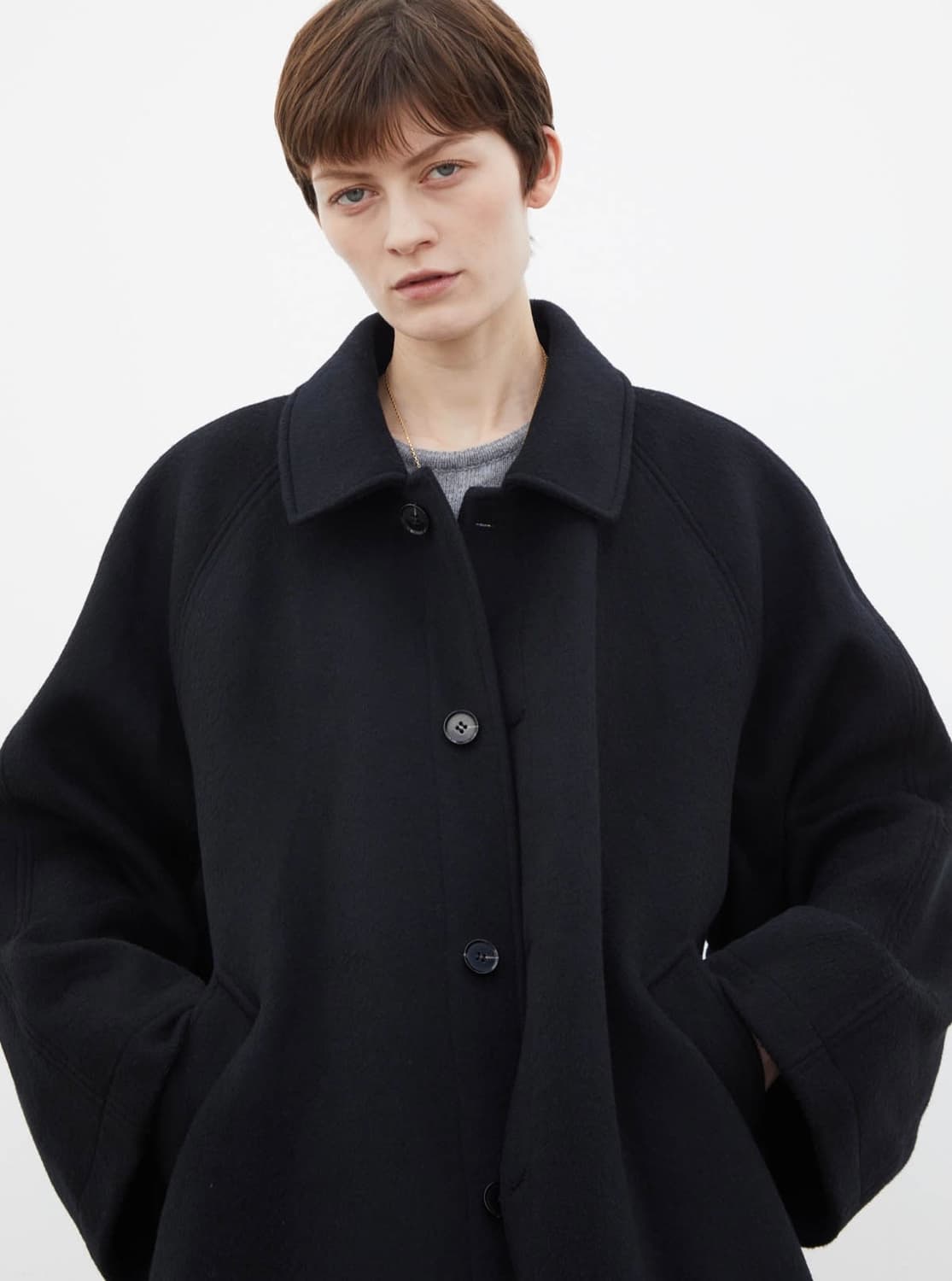 새상품) 에토스 ethos 래글런 코트 블랙 상품이미지3