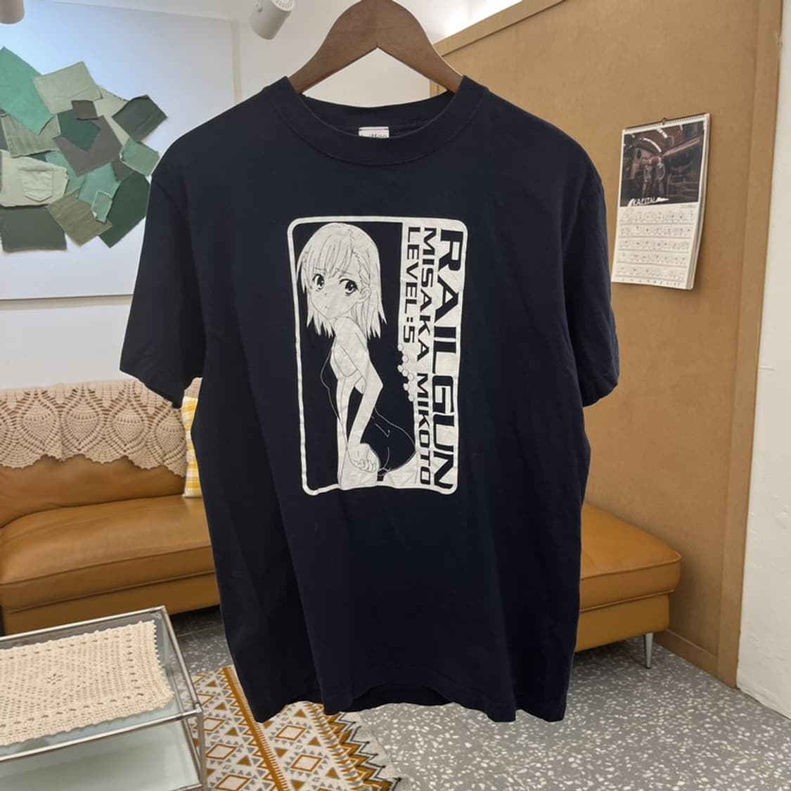 빈티지 애니메이션 미사카 미코토 프린팅 반팔티 M C10625 상품이미지3