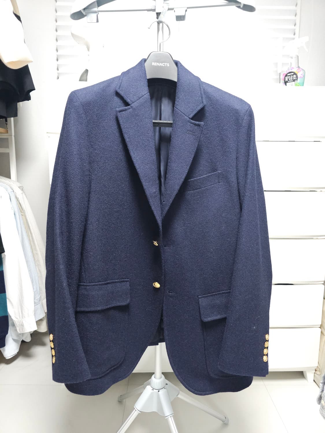 리넥츠 아브라함문 트위드 색컷 블레이저 (네이비) 3 사이즈 상품이미지1
