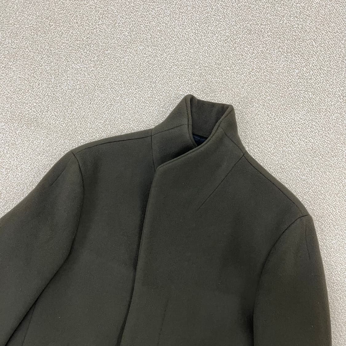 [100] 타임옴므 울캐시미어 싱글 코트 카키 4129 상품이미지5