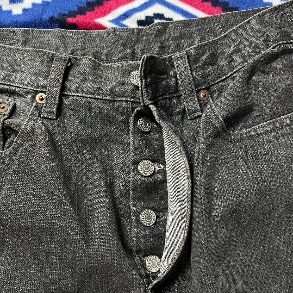 Tabloid News 일본 빈티지 흑청 데님(실측확인) 상품이미지4