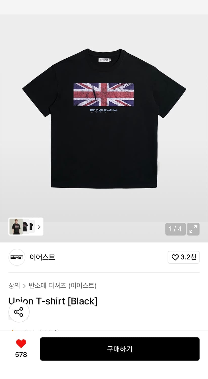 이어스트 성조기 반팔티셔츠 상품이미지1