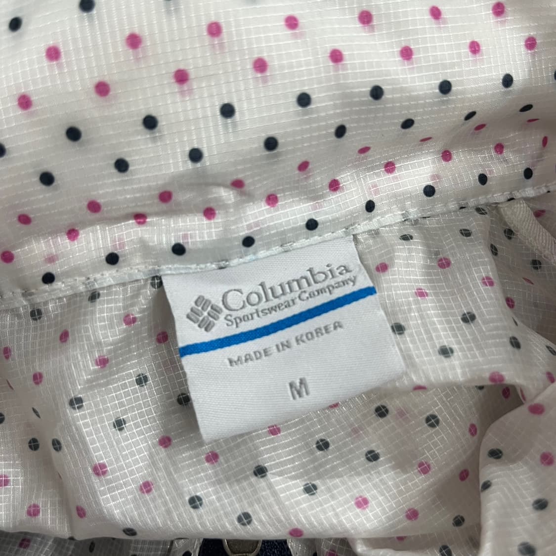 컬럼비아 화이트 블랙 핑크 도트 바람막이  상품이미지5