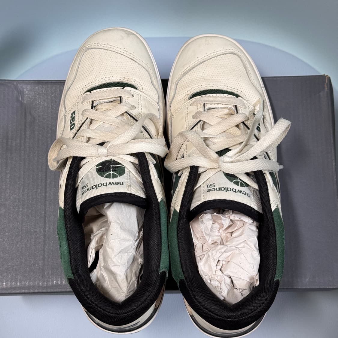 뉴발란스 550 흰/녹 스니커즈 245mm 상품이미지3