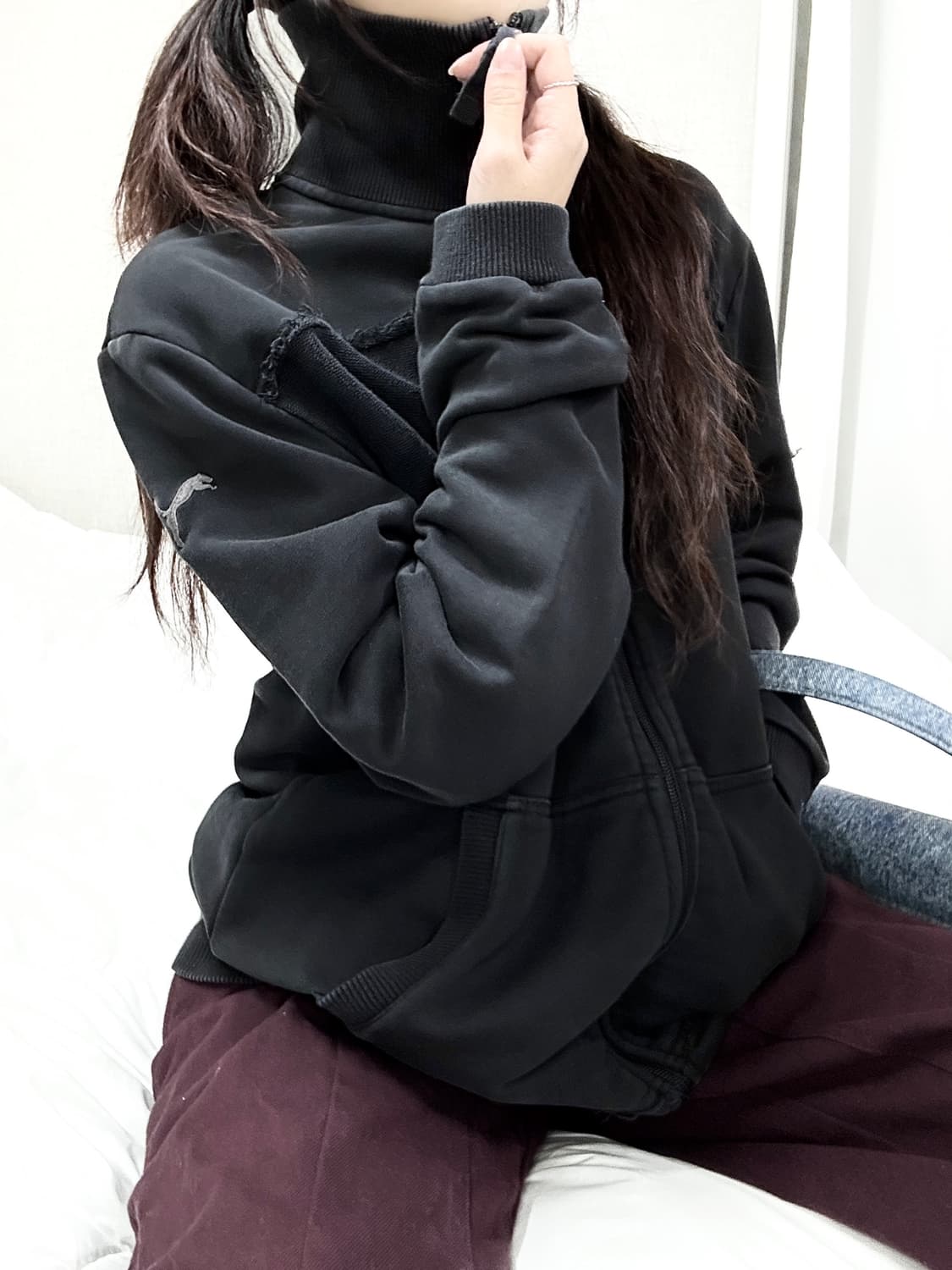 퓨마 페라리 빅로고 블랙 코튼집업 상품이미지2