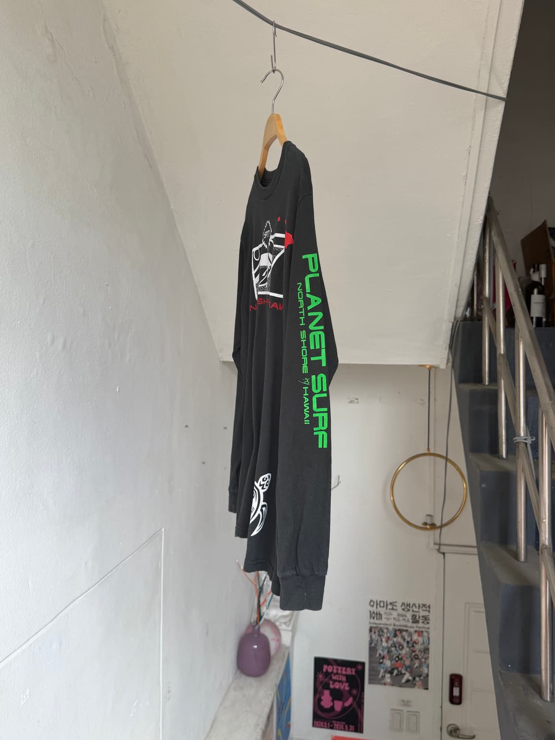 빈티지 프린팅 긴팔 서프 티셔츠 상품이미지4