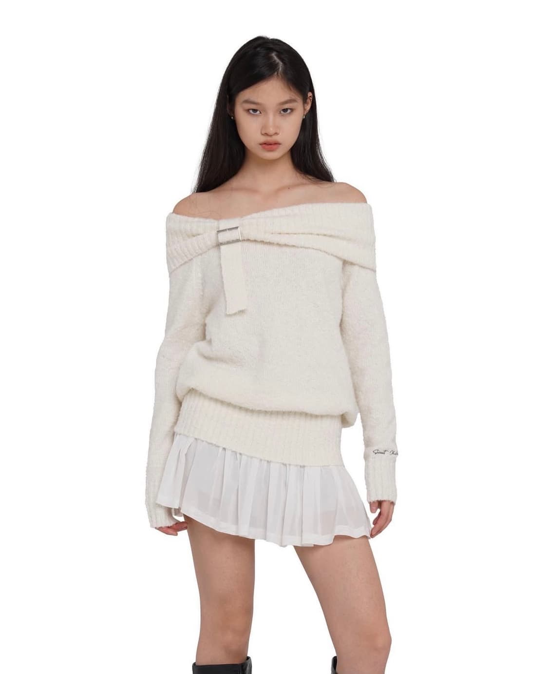 스위트칠링) 오프숄더 미니 스웨터 원피스 드레스 상품이미지1