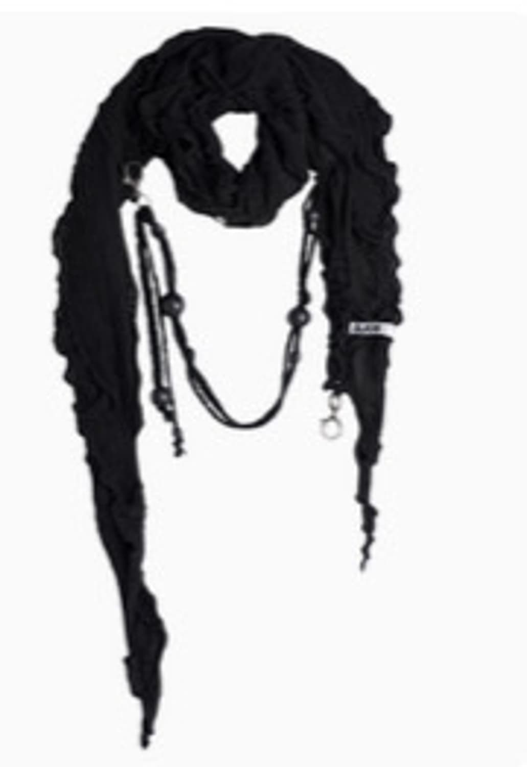 ojos Beads Strap Frill Scarf / Black 상품이미지1