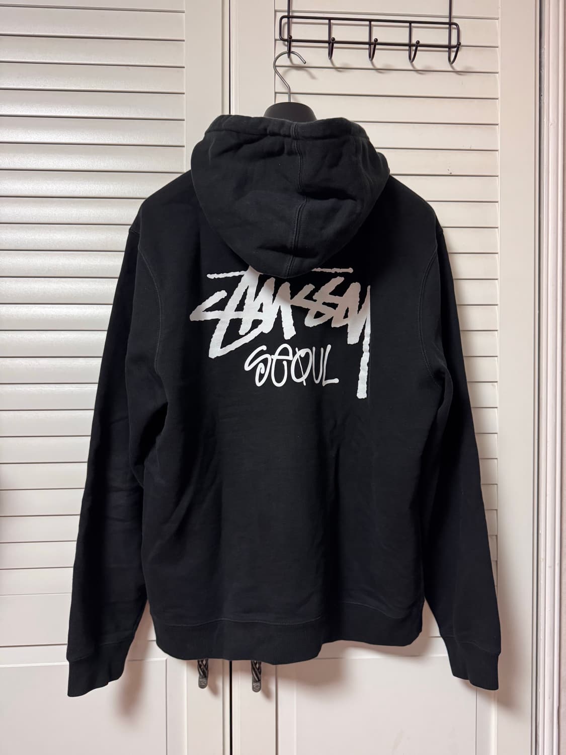 스투시 서울 스탁 후드 블랙 L 상품이미지2