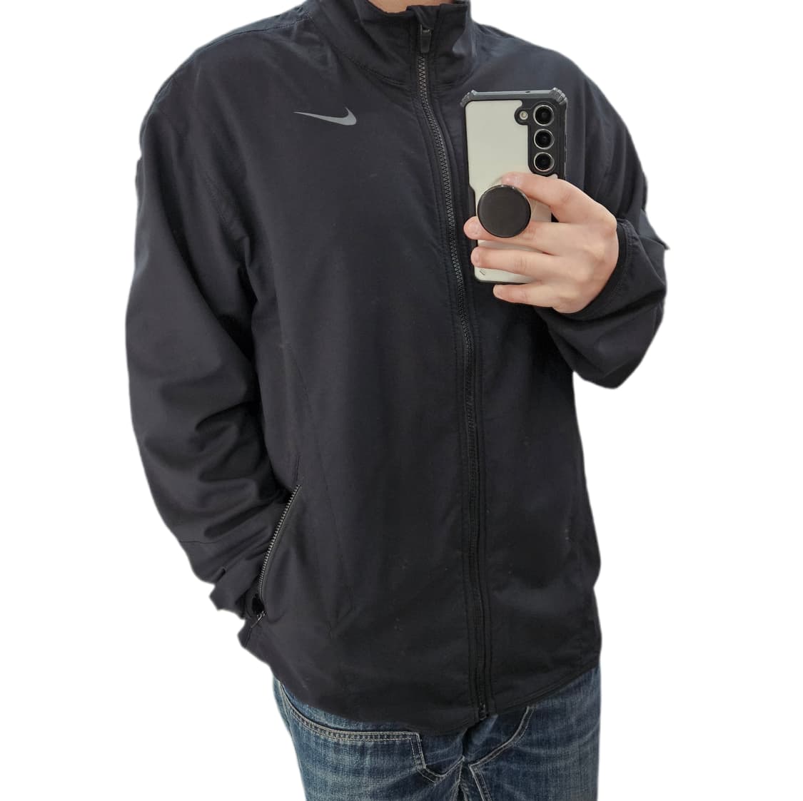 XL 나이키 드라이핏 올블랙 스판 바람막이 상품이미지1