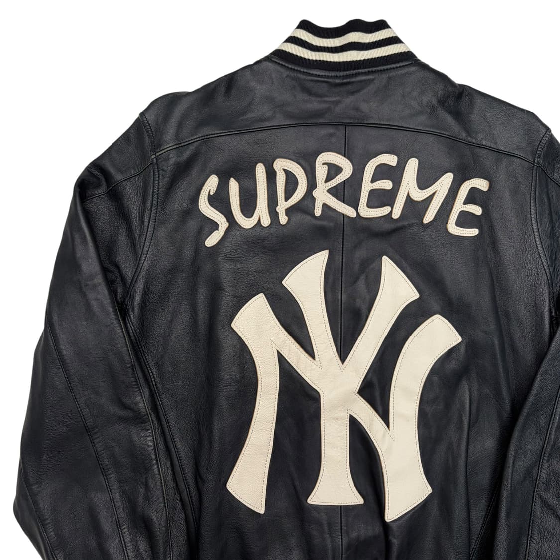 슈프림 X 뉴욕 양키스 네이비 레더 바시티 자켓 M 상품이미지2