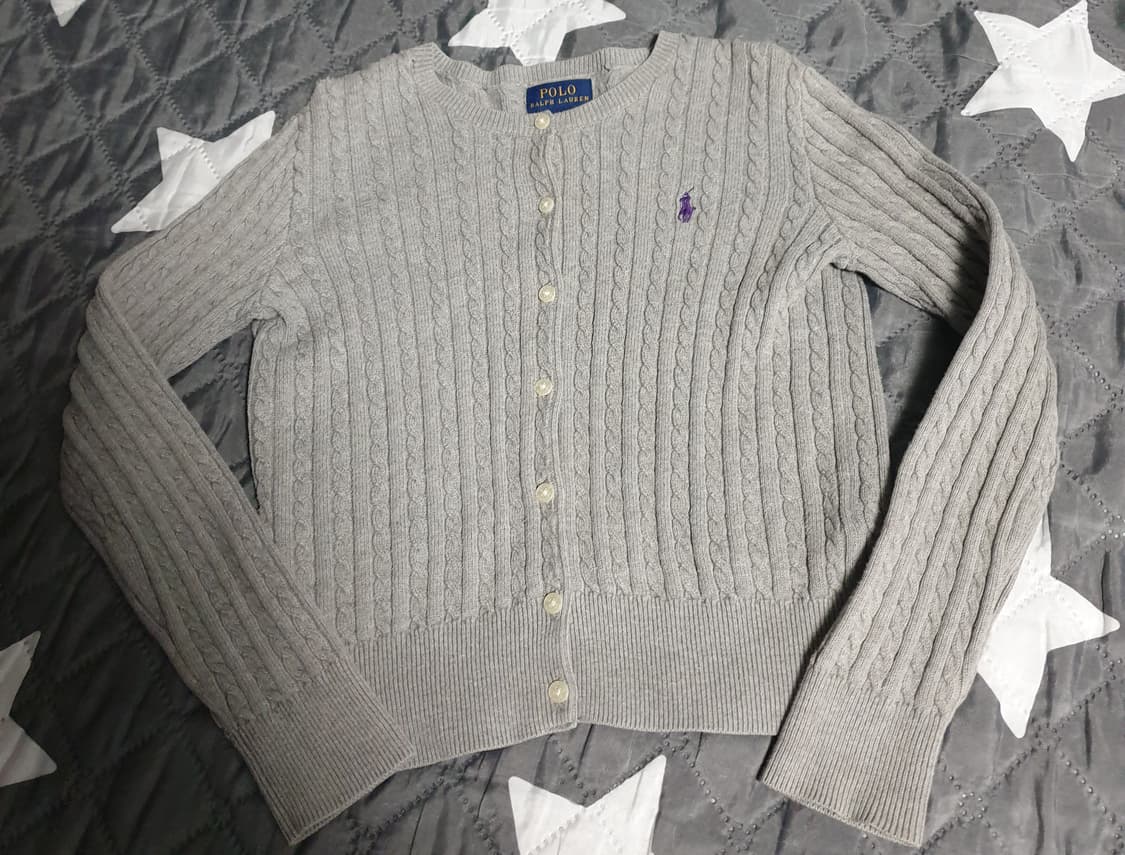 폴로랄프로렌 키즈 미니케이블 코튼 가디건 그레이 (8-10) 상품이미지1