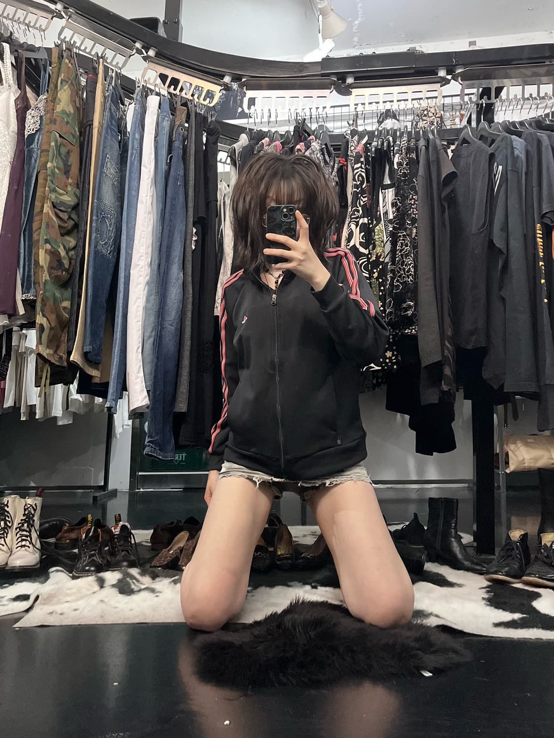 아디다스 블랙&핑크 집업 상품이미지1