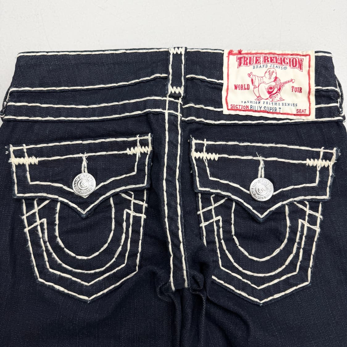 트루릴리전 Y2K 빌리슈퍼티 스티치 블랙 데님팬츠 상품이미지5