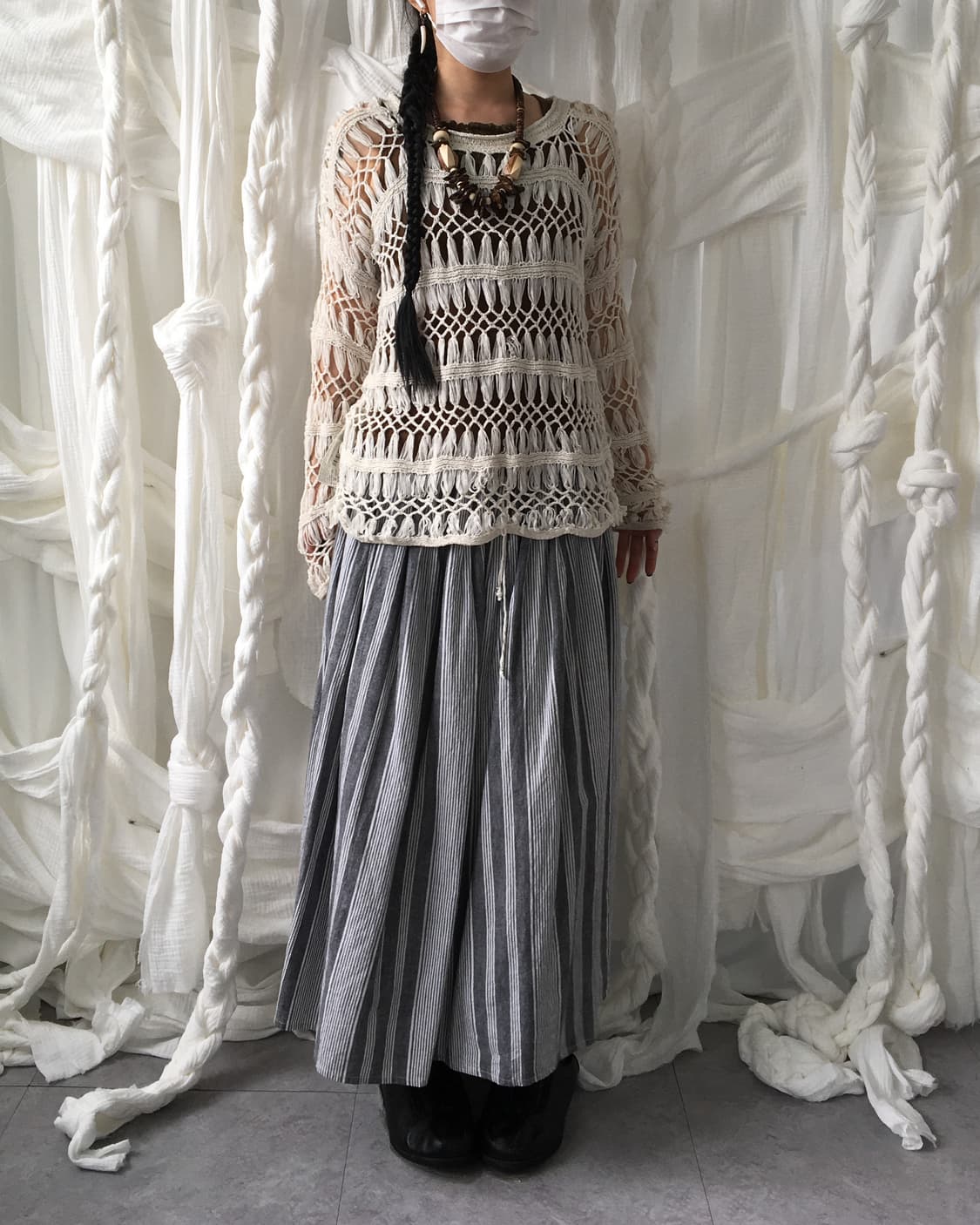 Stripe pattern long skirt 상품이미지4