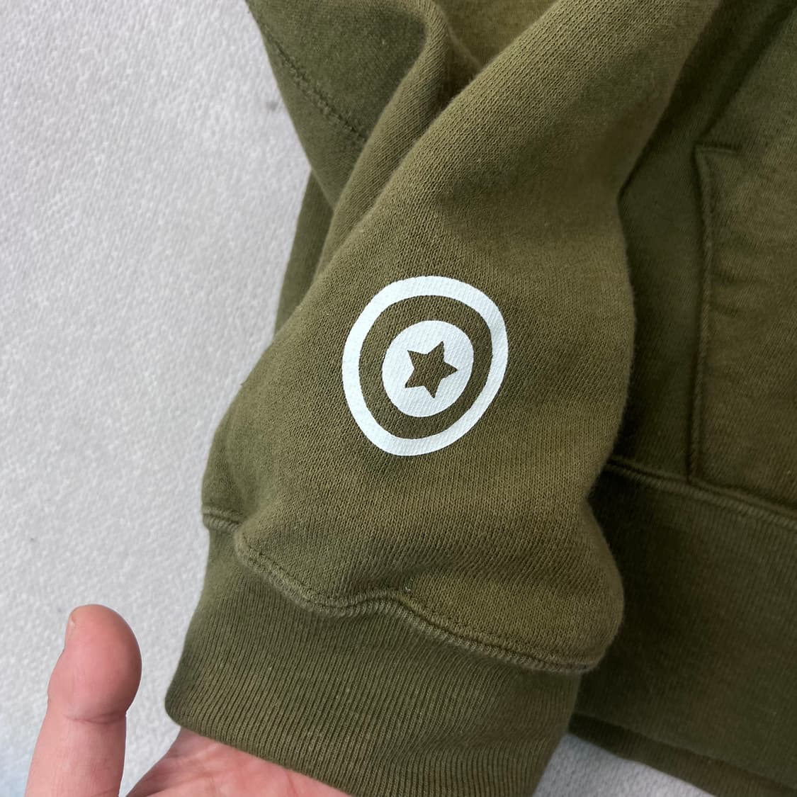 100 베이프 타이거 카키 반집업 후드티 상품이미지6