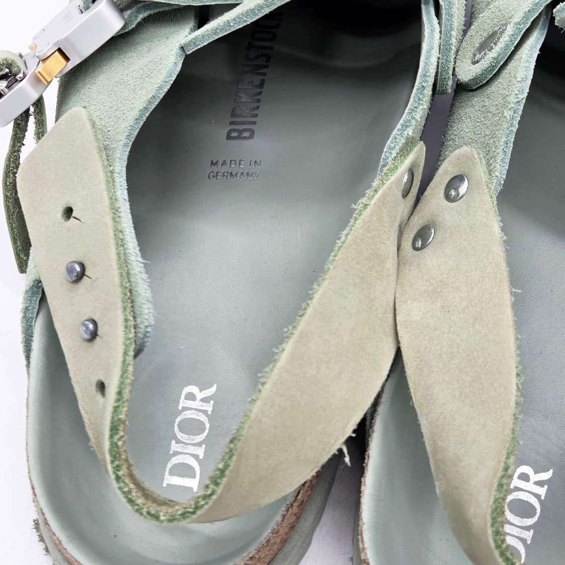 디올 x 버켄스탁 토키오 뮬 파스텔 그린 누벅 카프스킨 (43)  상품이미지5
