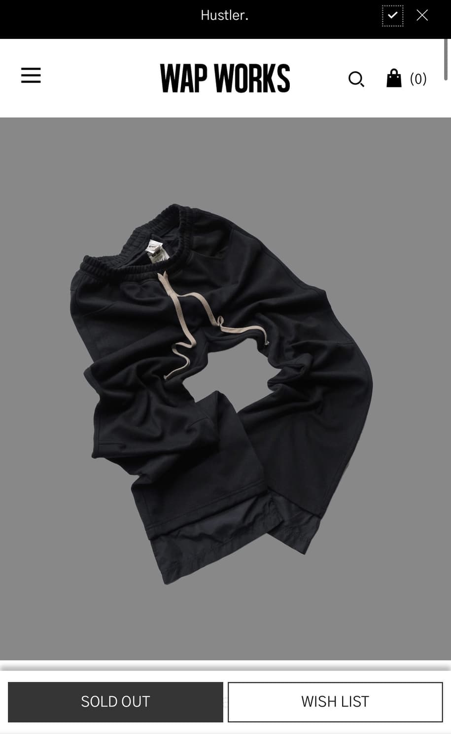 (구매) 왑웍스 플레어 스웻팬츠 블랙 구합니다  상품이미지1