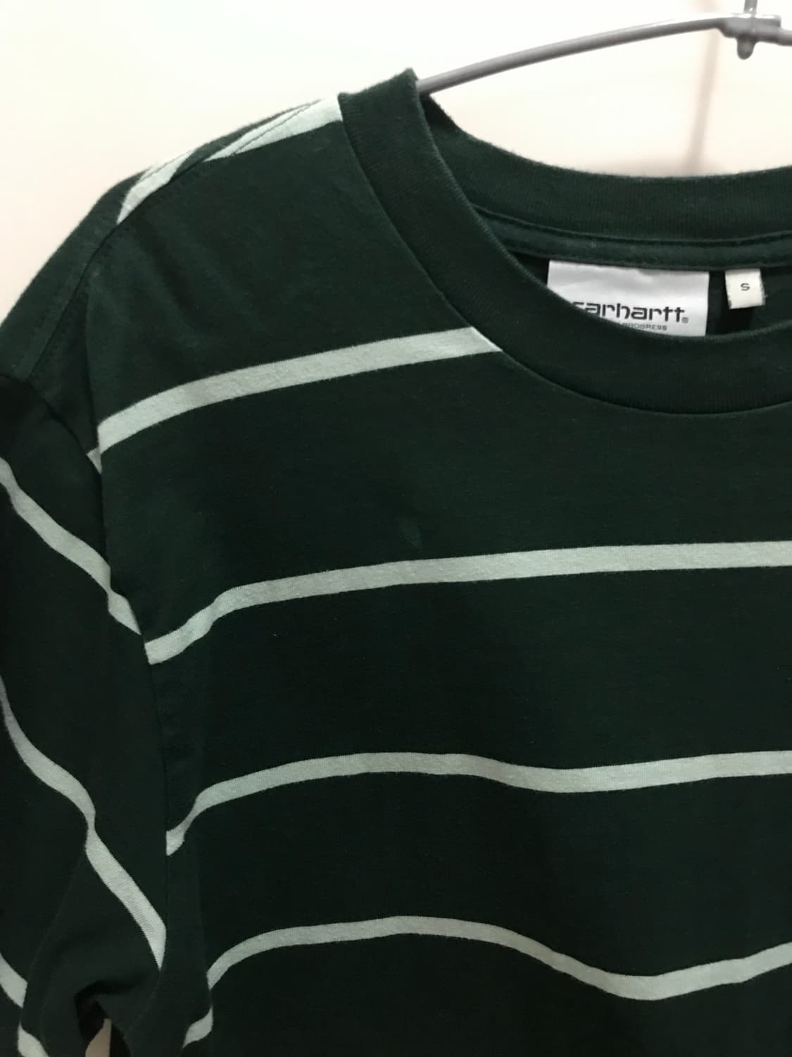 칼하트 그린 스트라이프 반팔 S 상품이미지2