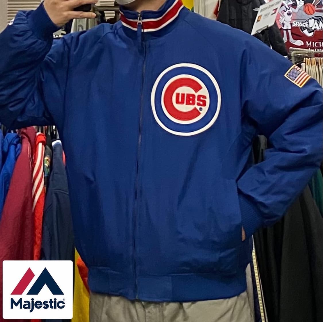 90s USA 마제스틱 시카고컵스 선수용 덕아웃자켓 상품이미지1